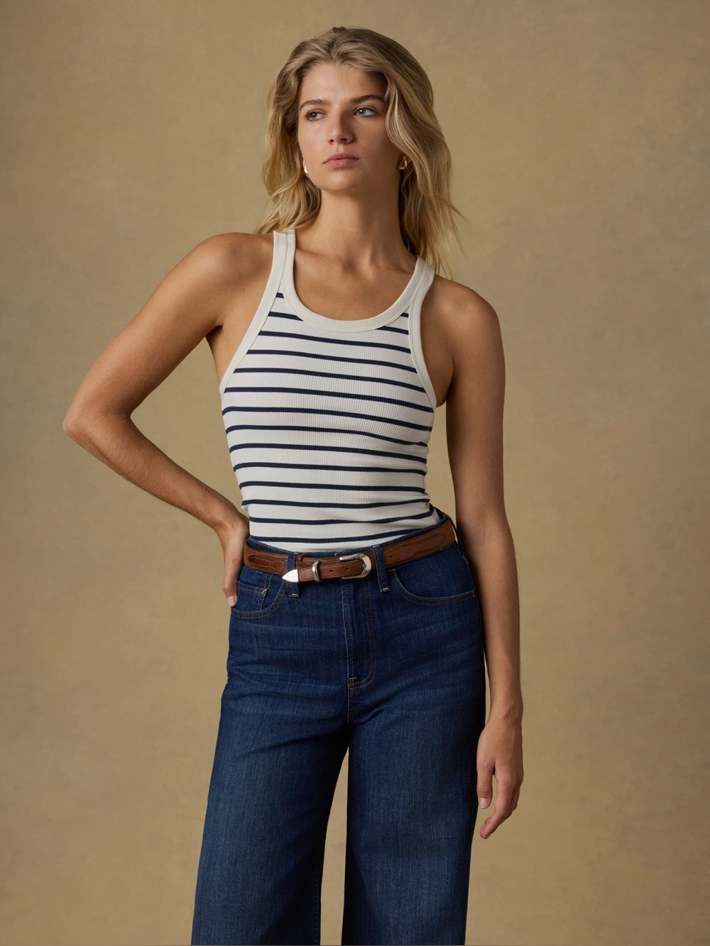 Faherty Surfside Rib Tank - Salt Air Stripe